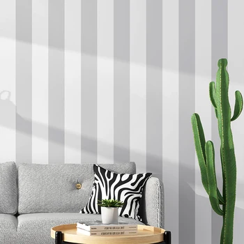 Modernus Minimalistinis Pilka Balta Vertikaliai Dryžuotų Tapetų Ritinį Kambarį Miegamojo Sofa-lova, TV Foną, Namų Dekoro PVC Sienos Popieriaus 3D