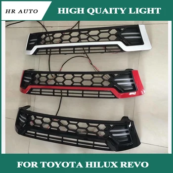 Priedai LED Raptor Grotelės Toyota Hilux Revo Priekinės Grotelės Dangtelis Juodas Raptor Grotelės Toyota Hilux 2016-2017