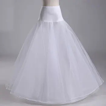 Moteriški Balti 1 Hoopas Linija, Dviejų Sluoksnių Mergina Nuotakos Vestuvių Suknelė Elastinga Wai