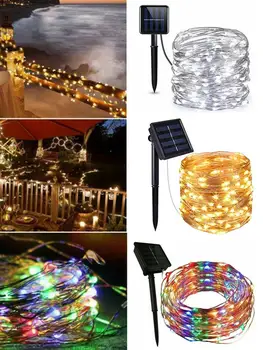 LED Lauko Saulės Lempos String Žibintai 60/100 Led Pasakų Atostogų Kalėdų Vakarėlį Girliandą Saulės Sodas Vandeniui 6m 10m Dekoras