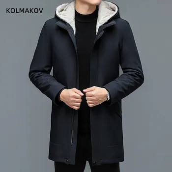 2022 m. žiemos linijinės nuimamas kailis vyrų Aukštos kokybės tirštėti tranšėjos paltai,atsitiktinis hoooded striukes vyrams,vyriški Drabužiai, dydis M-4XL