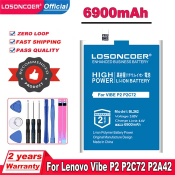 LOSONCOER 6900mAh BL262 Baterija Lenovo Vibe P2 p2a42 P2a40 p2c72 C72 A42 Mobiliojo Telefono Baterija+Greitas Atvykti