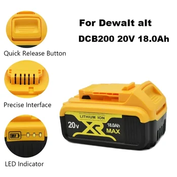 DCB200 20V Max XR 18.0 Ah ličio bateriją už DeWalt 20V DCB184 DCB200 DCB182 DCB180 DCB181 DCB182 DCB201 DCB206 L50