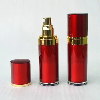 30ml tiesiai apvali raudona akrilo butelis losjonas emulsija serumas fondas dažų purkštuvas esmė odos priežiūros kosmetikos pakuotės