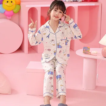 Mielas Sanrio Vaikų Pižama Kuromi Priedai Kawaii Anime Megztinis ilgomis Rankovėmis, Ilgas Kelnes Homewear Rinkinius, Žaislus Mergina Dovana