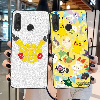 Mielas Animacinių Filmų Pokemon Pikachu Telefoną Atveju Huawei P20 30 P40 P50 Lite E P Mate 50 40 30 20 Pro