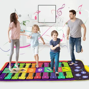 4 Dvigubos eilės Daugiafunkcinis Muzikos Instrumentai, Fortepijonas Trinkelėmis, Žaidimas Kilimų, Kūdikių Fitneso Klaviatūra, Vaikų Švietimo Žaislai