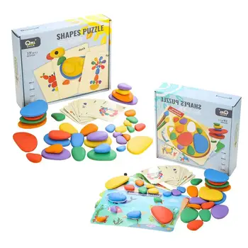 Montessori Įspūdį Švietimo Žaislas Vaikams, Akmenukų Vaivorykštė Loginio Mąstymo Žaidimas Tapyba Jutimo Mokymosi Žaislai