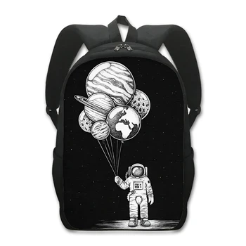 Kosmoso Astronautas Spausdinti Kuprinė Galaxy Vaikų Mokyklos Krepšiai Moterims, Vyrams Kelionės Nešiojamas Kuprinės Atsitiktinis Lauko Kuprinė Knygos Krepšys