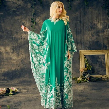 2020 Naujų Saudo Arabų Žalia Vakaro Suknelės Ilgomis Rankovėmis, Vakaro Suknelės, Nėriniai Aplikacijos Plius Dydis Prom Dresses Elegantiška Vakaro Drabužiai