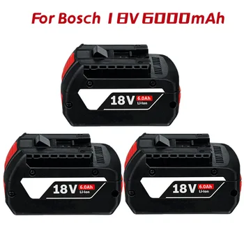 1-3PSC 18V Akumuliatorius Bosch GBA 18V 6.0 Ah Ličio BAT609 BAT610G BAT618 BAT618G 17618-01 BAT619G BAT622 SKC181-202L +kroviklis