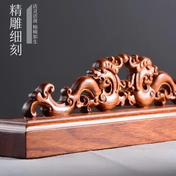 Juoda Santalas Rašiklio laikiklis Antikvariniai Dragon Formos Medžio masyvo Japonų Stiliaus Šepetys Turėtojas
