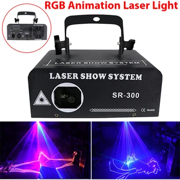 RGB Animacija Lazerio Šviesos Lazerio Spindulį Disco Scenos Šviesos Modelis Projektorius DMX512 Lazerio Šviesos Juosta Etape KTV Šalis Poveikis Rodyti