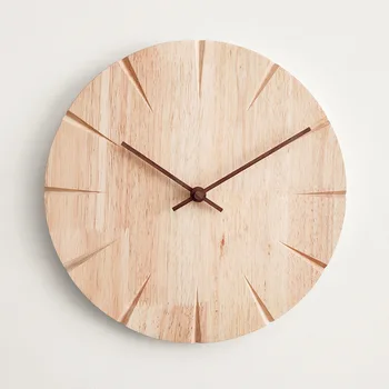 Kūrybos Šiaurės medžio masyvo sieninis laikrodis biuro kambarį sieninis laikrodis apdailos, aukštos klasės mediniai sieninis laikrodis Silent laikrodis