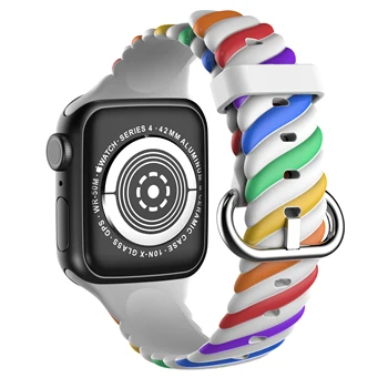 Silikono dirželis Apple watch band 45mm 44mm 41mm 42mm 40mm 38mm Spalva sporto apyrankės apyrankės už iwatch Ultra 8 7 6 5 4 3 SE