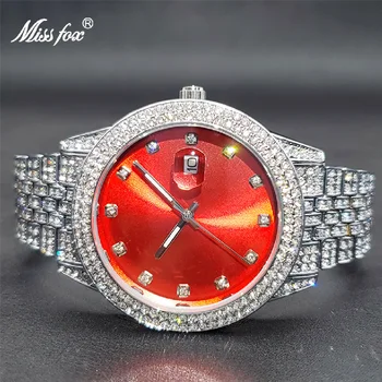 Naujas Lediniame Iš Raudonos Žiūrėti Moterims, Garsūs Prabangos prekių Ženklai Elegantiškas vakarinę Suknelę Laikrodžiai-Ultra plonas Auto Kalendorius Laikrodis Naujas