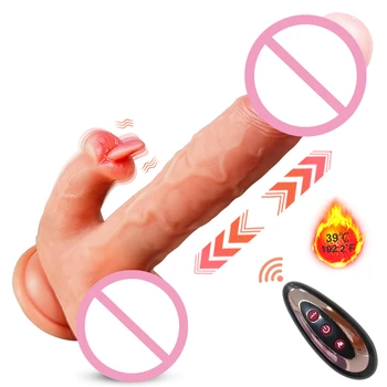 Nuotolinio Valdymo Veržlus Dildo Vibratorius Moterims Belaidžio Klitorio Stimuliatorius Didelis Šildymo Realistiškas Penis Sekso Žaislai, Prekės Suaugusiems