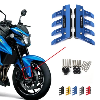 Su Logotipu SUZUKI GSX-S1000 GSXS1000 GSX-S1000F Motociklo CNC Aliuminio Priekiniai Mudguard Anti-Drop Slankiklį Raštas Dangtis