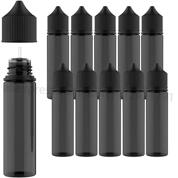 10vnt Juodo Plastiko Akių Butelis su Lašintuvu Anti-nuotaika Dangčio E-Cigarečių Naftos Pakuotės Buteliukas 30ML 60ML 100ML 120ml skersmens