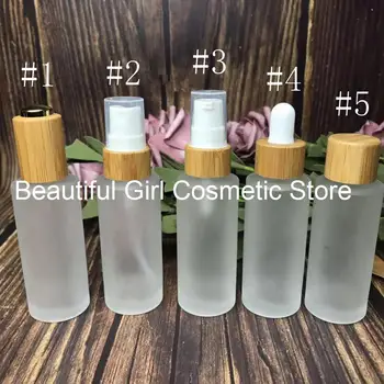 Perdirbto bambu kosmetikos pakuotės 1oz Matinio stiklo, odos, butelių,stiklo bambuko/medienos purškimo butelis,daugkartiniai bambu buteliuko lašintuvu
