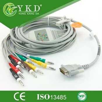 3PCS/EKG Kabelis 10 Veda už M1770A ekg aparato IEC Bananų 4.0 pin