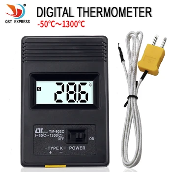 TM-902C Black K Tipas Skaitmeninis LCD Temperatūros Jutiklis Termometras Pramonės Thermodetector Metras + Termopora Zondas