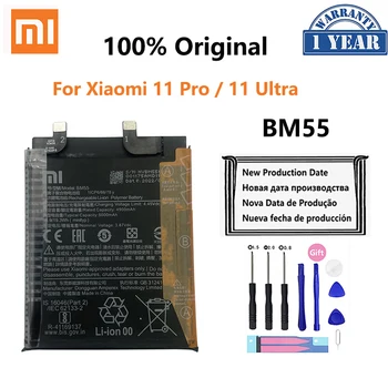 100% Originalus BM55 5000mAh Telefono Baterija Xiaomi 11 Pro Ultra 11Pro 11Ultra Mobiliojo Telefono Baterijos Pakeitimas Bateria