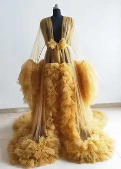 Realios Nuotraukos Aukso Raukiniai Motinystės Suknelė Moterims Seksualus Kimono Nėščia Šalies Sleepwear Chalatas Vien Pižamą Skraiste Shawel